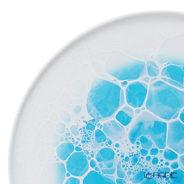 有田焼 やま平窯元 やまへい 泡 frame ブルー ラウンドプレート 26cm