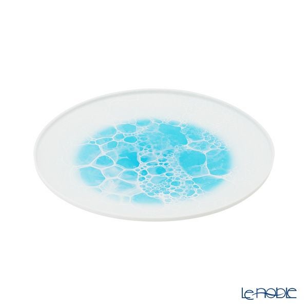 有田焼 やま平窯元 やまへい 泡 frame ブルー ラウンドプレート 21cm