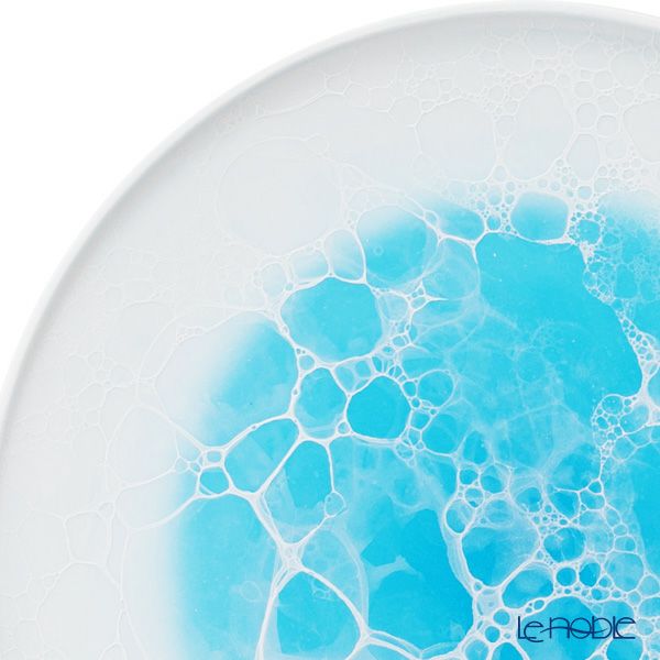 有田焼 やま平窯元 やまへい 泡 frame ブルー ラウンドプレート 21cm