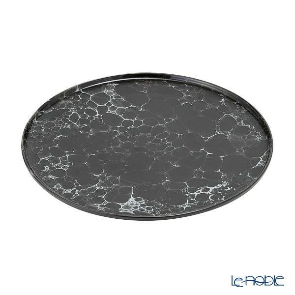 有田焼 やま平窯元 やまへい 泡 frame 黒釉志野泡 くろゆうしのあわ ラウンドプレート 26cm