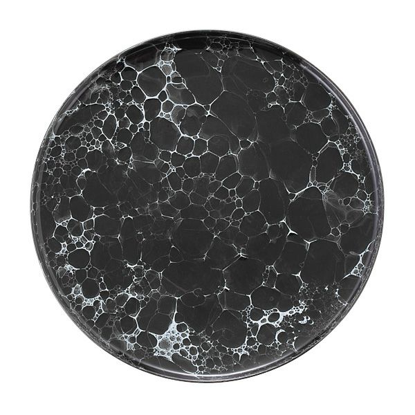 有田焼 やま平窯元 やまへい 泡 frame 黒釉志野泡 くろゆうしのあわ ラウンドプレート 26cm
