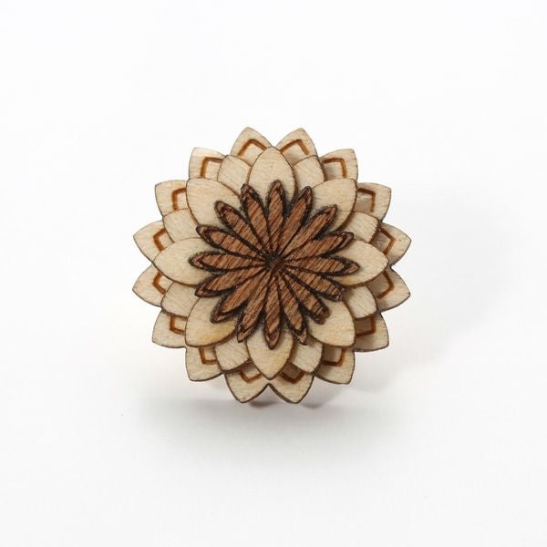 BeWooden LF3 ピンバッジ Cubo Flower