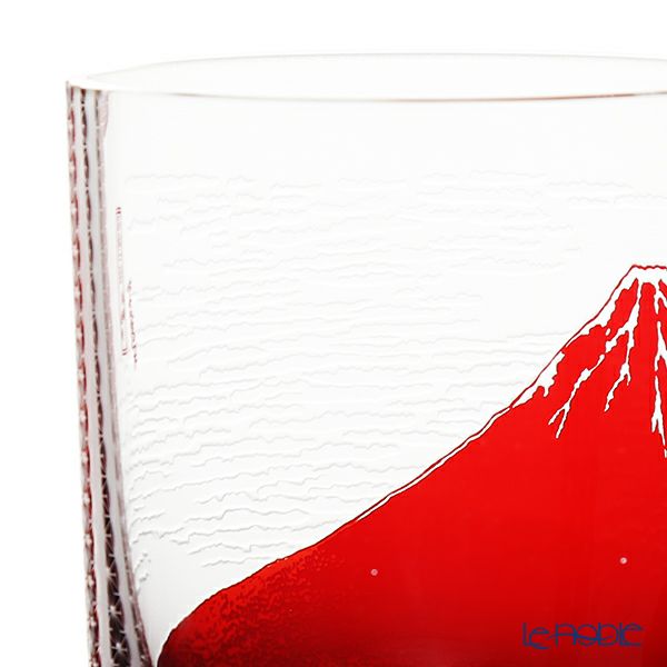 【最後の入荷】GLASS-LAB グラス・ラボ 北斎グラス 江戸砂切子 S-101-002 赤 赤富士