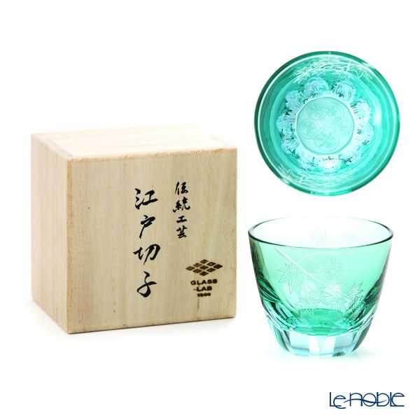 GLASS-LAB グラス・ラボ 江戸切子 砂切子 楓 水面 ぐい呑み S-103-004