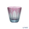 GLASS-LAB グラス・ラボ 江戸切子 砂切子 赤薔薇の大聖堂 オールドグラス ライトブルー×金赤【2020江戸切子新作展 WEB投票第二位】
