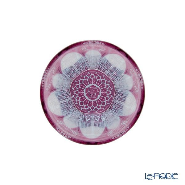 GLASS-LAB グラス・ラボ 江戸切子 砂切子 赤薔薇の大聖堂 オールドグラス ライトブルー×金赤【2020江戸切子新作展 WEB投票第二位】