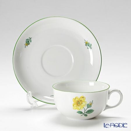 アウガルテン（AUGARTEN） ウィンナーフラワー（5089K） 野バラ イエロー ティーカップ＆ソーサー（S） 200ml（001）