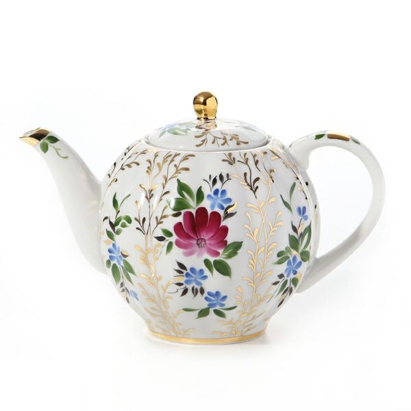 インペリアル ポーセリア金彩 ロシア磁器 フラワー ポット 1箇 ロシア食器 インペリアル・ポーセリン ゴールデングラス ティーポット