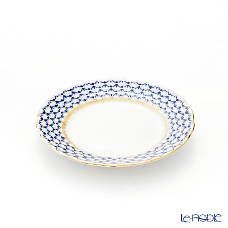ロシア食器 インペリアル・ポーセリン コバルトネット プレート 15cm