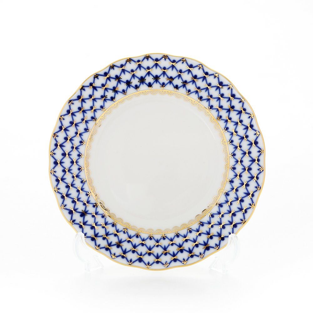 ロシア食器 インペリアル・ポーセリン コバルトネット プレート 15cm
