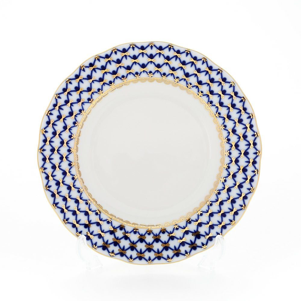 ロシア食器 インペリアル・ポーセリン コバルトネット プレート 18cm