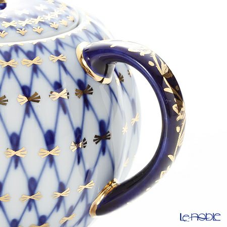 ロシア食器 インペリアル・ポーセリン コバルトネット シュガーポット 300ml