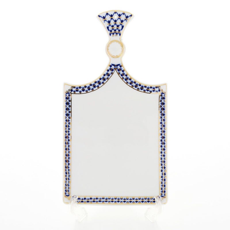 ロシア食器 インペリアル・ポーセリン コバルトネット チーズボード 33.5cm