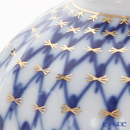 ロシア食器 インペリアル・ポーセリン コバルトネット ベース 12cm