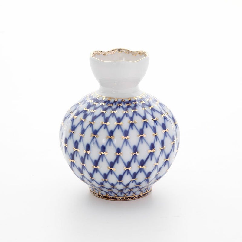 ロシア食器 インペリアル・ポーセリン コバルトネット ベース 12cm