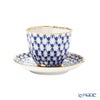 ロシア食器 インペリアル・ポーセリン コバルトネット ジャパニーズカップ＆ソーサー