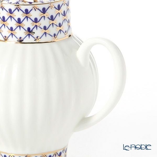 ロシア食器 インペリアル・ポーセリン コバルトネット クリーマー（ウエイブ） 270ml