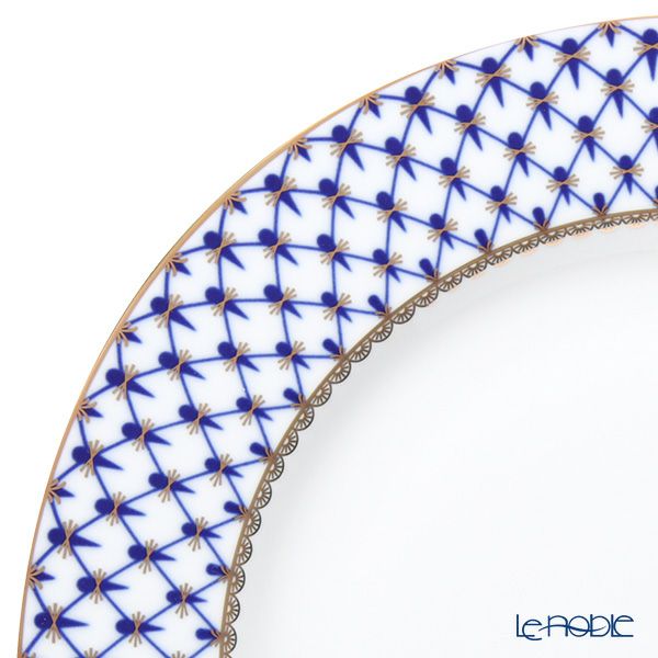 ロシア食器 インペリアル・ポーセリン コバルトネット プレート 32cm