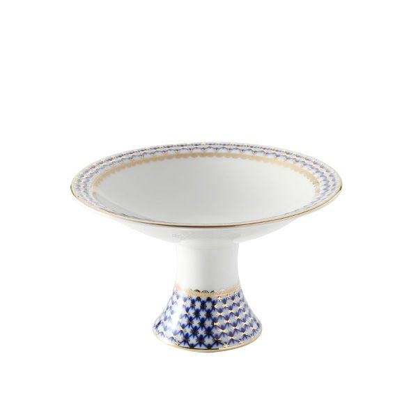 ロシア食器 インペリアル・ポーセリン コバルトネット 足付きボウル 11.2cm