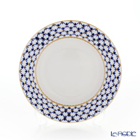 ロシア食器 インペリアル・ポーセリン コバルトネット スーププレート 22cm