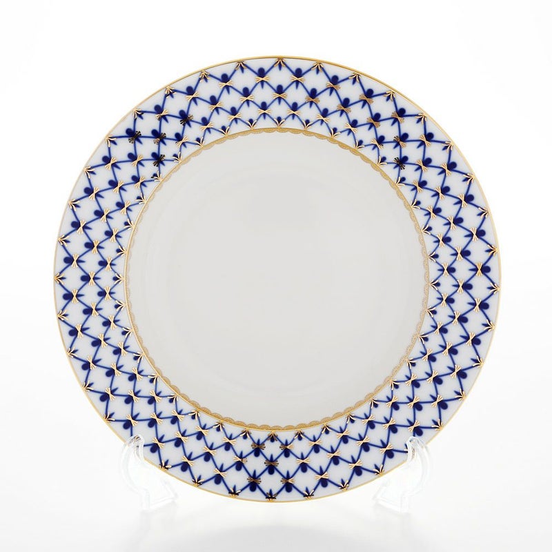 ロシア食器 インペリアル・ポーセリン コバルトネット スーププレート 22cm