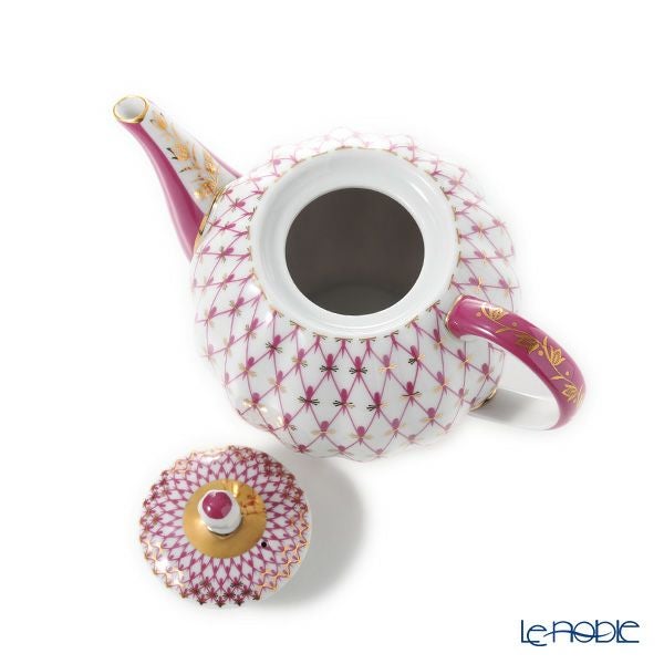 ロシア食器 インペリアル・ポーセリン ブルース（ピンクネット） ティーポット 600ml