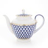 ロシア食器 インペリアル・ポーセリン コバルトネット ティーポット 800ml（スプリング）