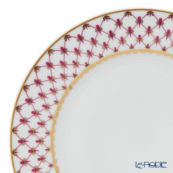 ロシア食器 インペリアル・ポーセリン ブルース（ピンクネット） プレート 21.5cm