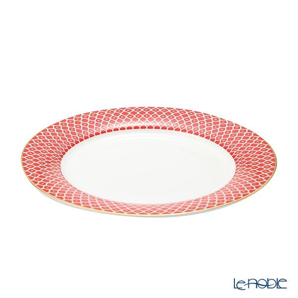 ロシア食器 インペリアル・ポーセリン スカーレット プレート 27cm レッド
