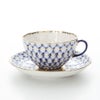 ロシア食器 インペリアル・ポーセリン コバルトネット ティーカップ＆ソーサー 250ml