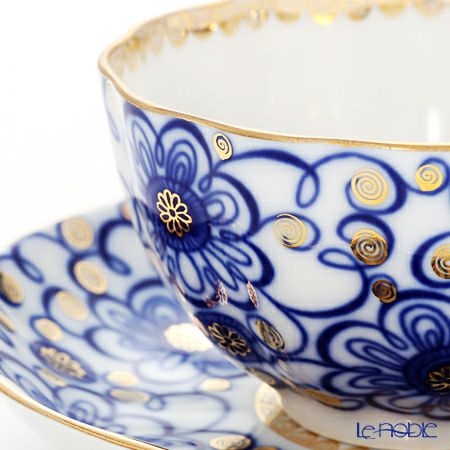 ロシア食器 インペリアル・ポーセリン ワインディングトウィッグ ティーカップ＆ソーサー 250ml