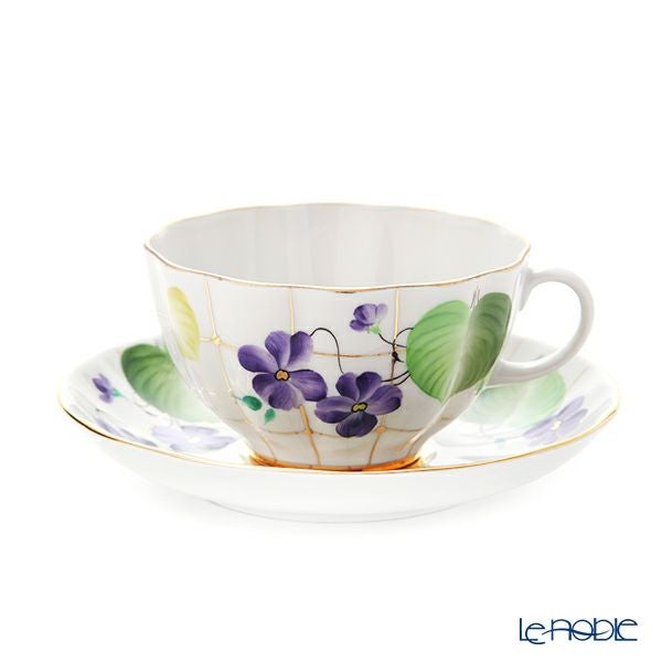 ロシア食器 インペリアル・ポーセリン バイオレットフォレスト ティーカップ＆ソーサー 250ml