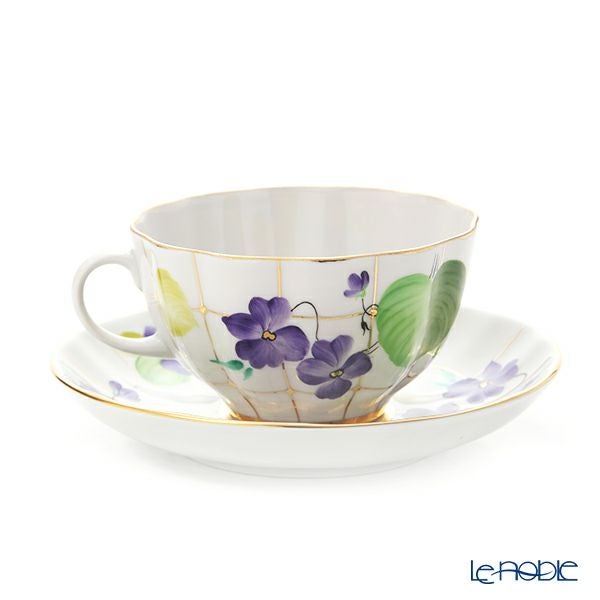 ロシア食器 インペリアル・ポーセリン バイオレットフォレスト ティーカップ＆ソーサー 250ml