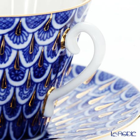 ロシア食器 インペリアル・ポーセリン 忘れな草 ティーカップ＆ソーサー 250ml（ラジアル）