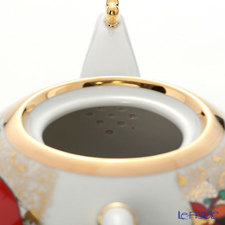 ロシア食器 インペリアル・ポーセリン レッドルースター ティーポット セット（1.8L／250ml）