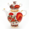 ロシア食器 インペリアル・ポーセリン レッドルースター ティーポット セット（1.8L／250ml）