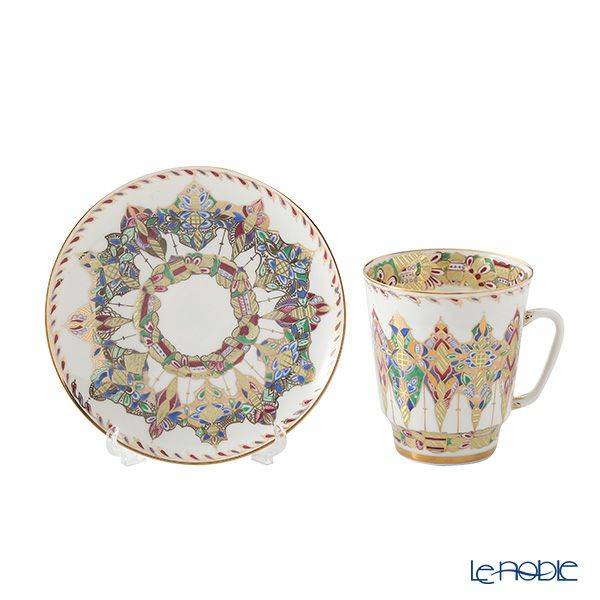 ロシア食器 インペリアル・ポーセリン アラベスク ティーカップ＆ソーサー（メイ） 165ml