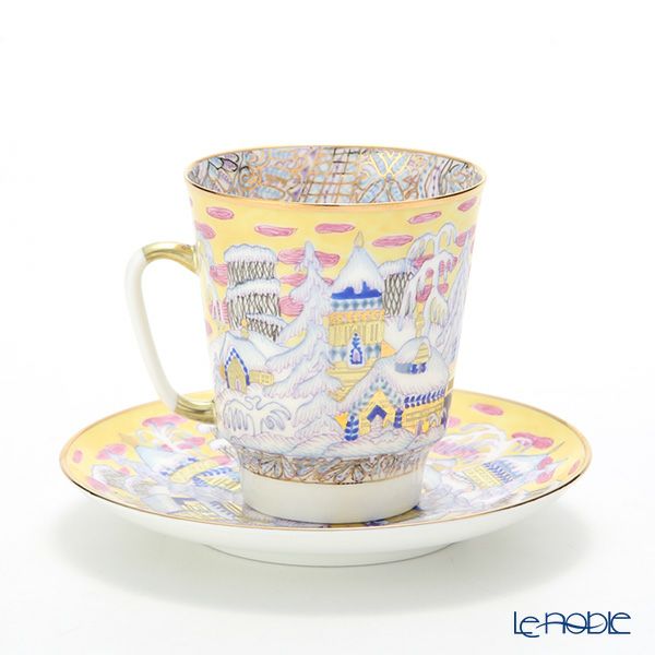 ロシア食器 インペリアル・ポーセリン フロスティーイブニング ティーカップ＆ソーサー（メイ） 165ml