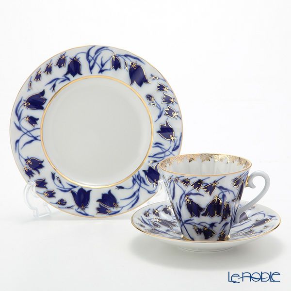 ロシア食器 インペリアル・ポーセリン ブルーベル 3ピースセット（ラジアル）