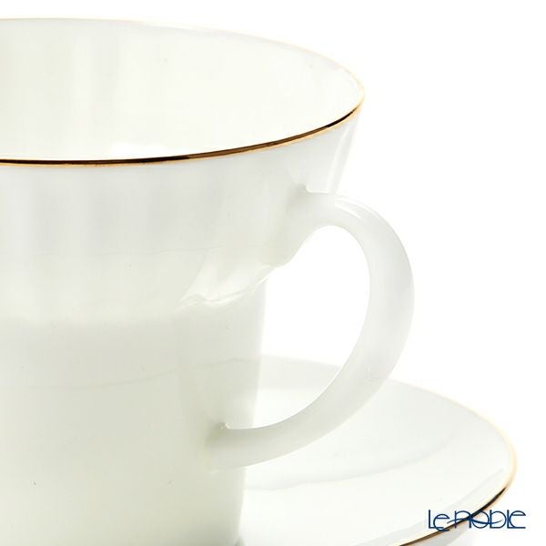 ロシア食器 インペリアル・ポーセリン ゴールデンエッジ ティーカップ＆ソーサー 155ml （ウエイブ）