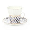 ロシア食器 インペリアル・ポーセリン コバルトネット ティー カップ＆ソーサー（ダンデリオン）165ml