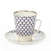 ロシア食器 インペリアル・ポーセリン コバルトネット ティー カップ＆ソーサー（メイ）165ml