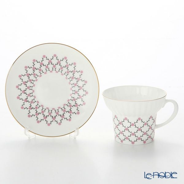 ロシア食器 インペリアル・ポーセリン ローズネット ティーカップ＆ソーサー 155ml