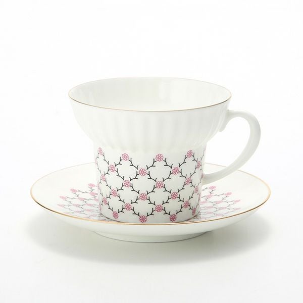 ロシア食器 インペリアル・ポーセリン ローズネット ティーカップ＆ソーサー 155ml