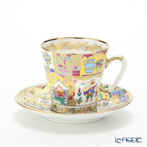 ロシア食器 インペリアル・ポーセリン フェアリーテイル デミタスカップ＆ソーサー 80ml