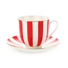 ロシア食器 インペリアル・ポーセリン インペリアルストライプ カップ＆ソーサー レッド 180ml