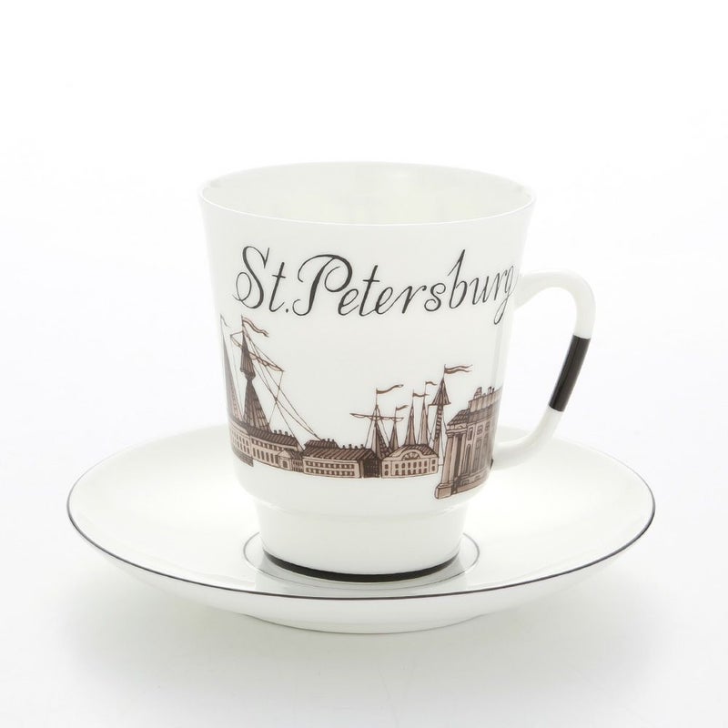 ロシア食器 インペリアル・ポーセリン サンクトペテルブルグ カップ＆ソーサー No.5 ミハイロフスキー城