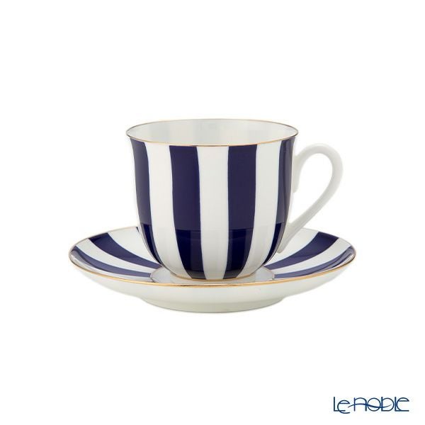 ロシア食器 インペリアル・ポーセリン インペリアルストライプ 3ピースセット コバルト 180ml