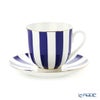 ロシア食器 インペリアル・ポーセリン インペリアルストライプ カップ＆ソーサー コバルト 180ml