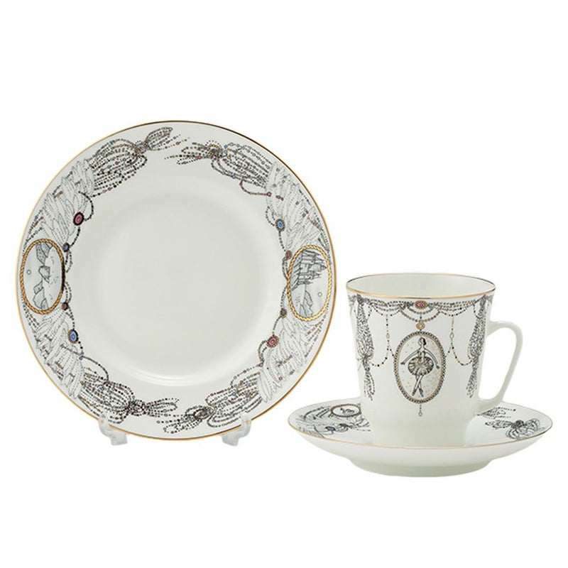 ロシア食器 インペリアル・ポーセリン バレエコレクション 3ピースセット 白鳥の湖